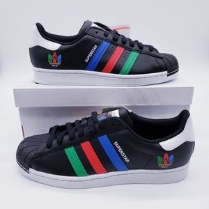 Adidas Originals Superstar Black Green Blue